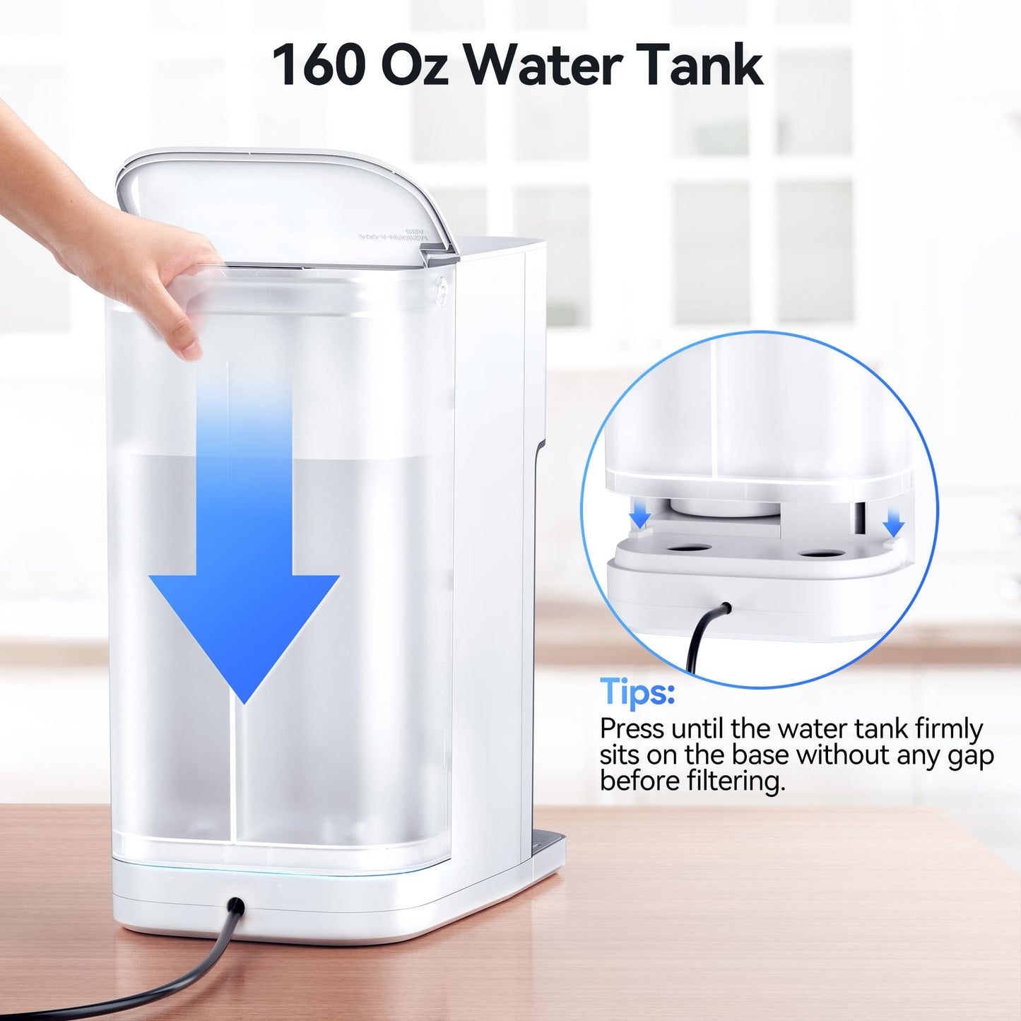 Puremaster 7-Stage Countertop Water Purifier Reverse Osmosis Water Filter System, Portable with Fast Delivery, BPA-Free Purifier for Home